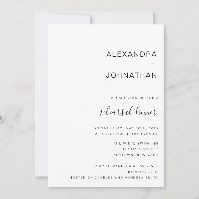 Einfache Einladungen für klassische Script-Probe (Vorderseite)