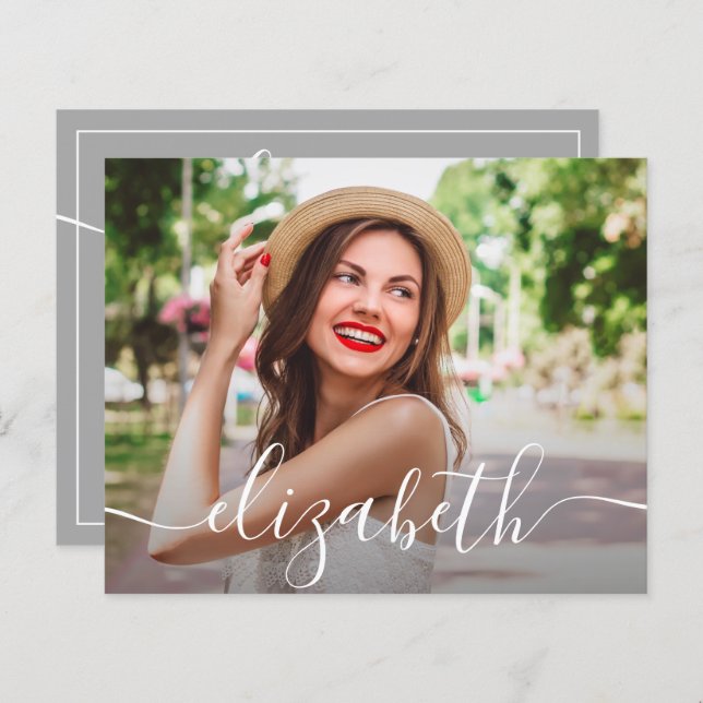 Einfache Einladungen zur Foto-Graduierung (Vorne/Hinten)