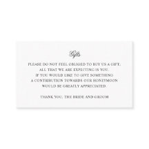 Einfache Einsteckkarte für Hochzeitgeschenke