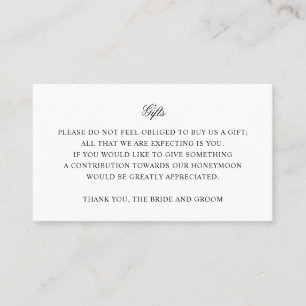 Einfache Einsteckkarte für Hochzeitgeschenke Visitenkarte