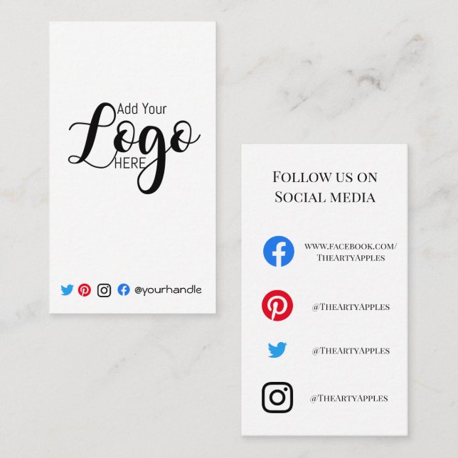 Einfache Einsteckkarte für Ihre LOGO-Produktbestel Visitenkarte (Vorne/Hinten)