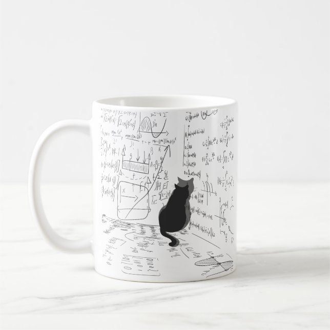 Einfache, einzigartige Katze Mathematische Wissens Kaffeetasse (Links)