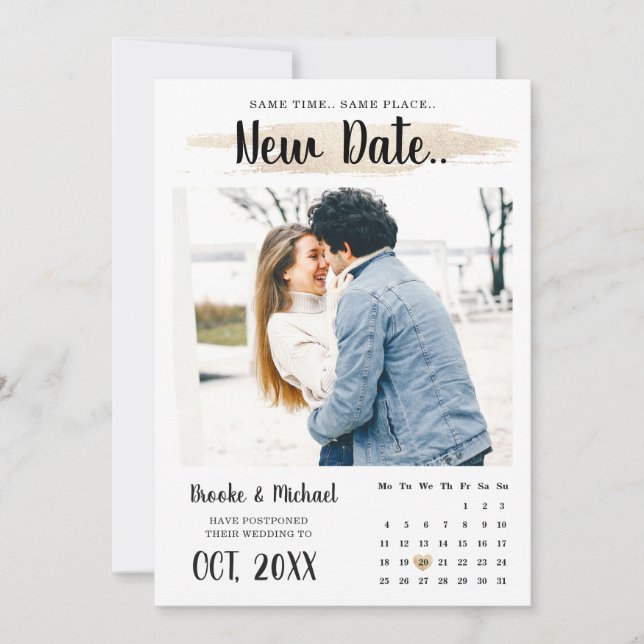 Einfache, einzigartige Stilzeitschrift ändert das  Save The Date (Vorderseite)