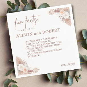 Einfache, einzigartige Trendy Fun Fakten Hochzeit Serviette