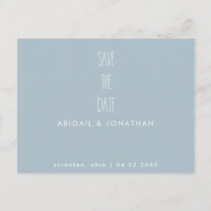 Einfache Eisblaue Winterhochzeit - Save-the-Date Postkarte