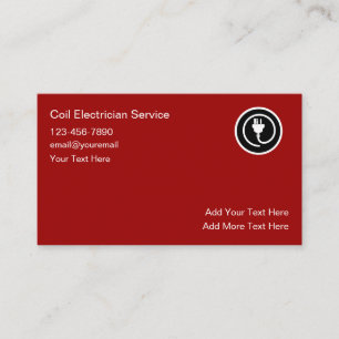 Einfache Electrical Business Cards Red Visitenkarte