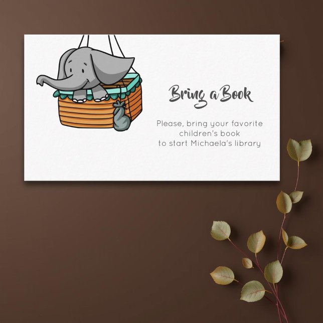 Einfache Elefantenkarte mit Bucheinschlusskarte Begleitkarte (Von Creator hochgeladen)