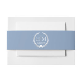 Einfache Eleganbrücke und Groom Monogram Einladungsbanderole