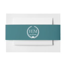 Einfache Eleganbrücke und Groom Monogram Einladungsbanderole