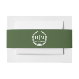 Einfache Eleganbrücke und Groom Monogram Einladungsbanderole