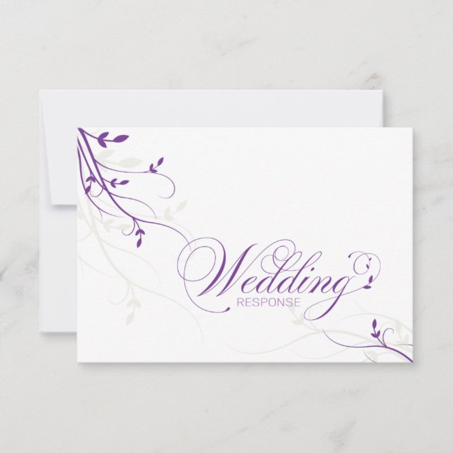 Einfache Elegance-Broschüre zur Hochzeitantwort RS RSVP Karte (Vorderseite)