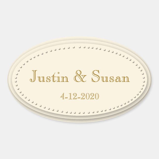 Einfache Elegance Cream Oval Stickers (Vorderseite)
