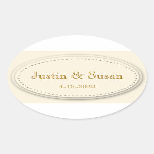 Einfache Elegance Cream Oval Stickers