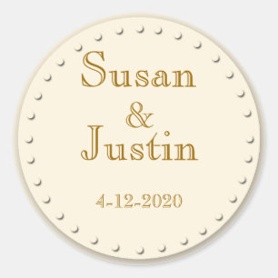 Einfache Elegance Cream Round Stickers