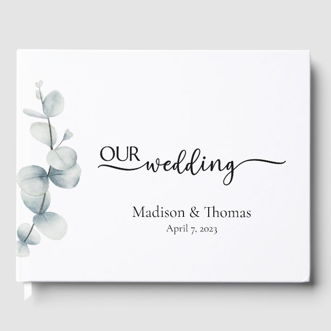 Einfache Elegance - Eucalyptus - Gästebuch (Vorderseite)