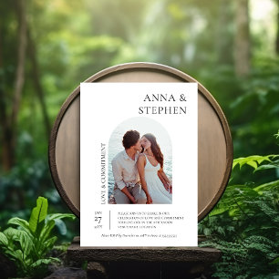 Einfache Elegance Foto Commitment Zeremonie Einladung