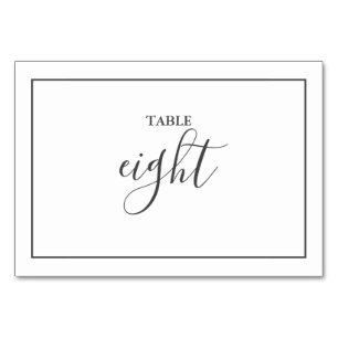 Einfache Elegance Hochzeit-Tischnummern Tischnummer