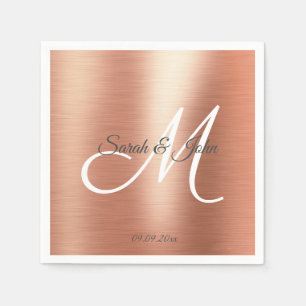 Einfache Elegance Rose Gold Party Hochzeit Serviette