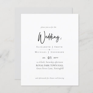 Einfache Elegance Script Moderne Budget Hochzeit