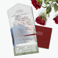 Einfache Elegance Voll-Foto Burgundy Red Wedding