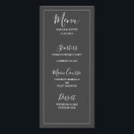 Einfache Elegance Wedding Menu Werbekarte<br><div class="desc">Einfaches und elegantes Set in Weiß und Grau.</div>