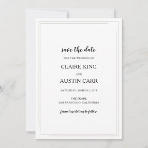 Einfache Elegance Wedding Save the Date