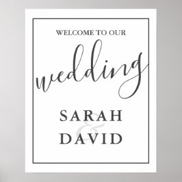 Einfache Elegance Wedding Welcome Sign Poster