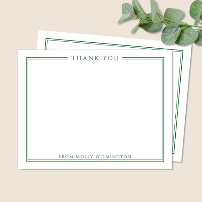 Einfache EleganForest Green Danke Note Card (Von Creator hochgeladen)