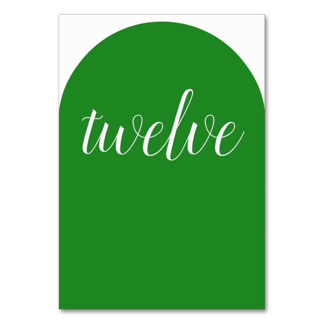 Einfache EleganForest Green Rounded Tischnummer (Vorderseite)