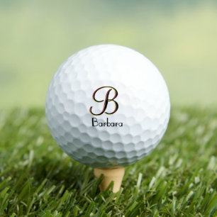 Einfache Elegant 3 Color Monogram Name Golfball