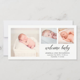 Einfache Elegant Baby Birth Ankündigung 3 FOTOS