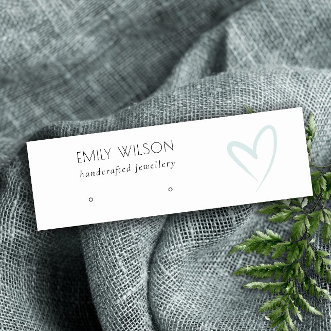 Einfache Elegant Blue Heart Stud Earring Display Mini Visitenkarte (Von Creator hochgeladen)