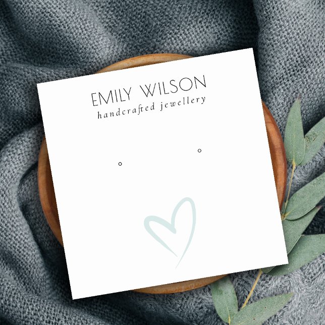 Einfache Elegant Blue Heart Stud Earring Display Quadratische Visitenkarte (Von Creator hochgeladen)