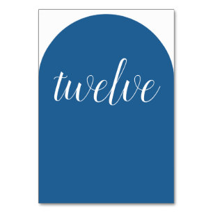 Einfache Elegant Blue Rounded Tischnummer
