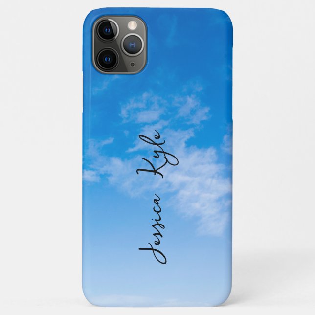 Einfache Elegant Blue Sky Typografy Name Case-Mate iPhone Hülle (Rückseite)