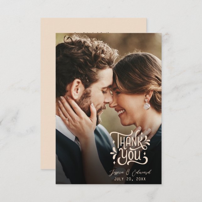 Einfache Elegant Burnt Orange Moderne Minimale Sch Dankeskarte (Vorne/Hinten)