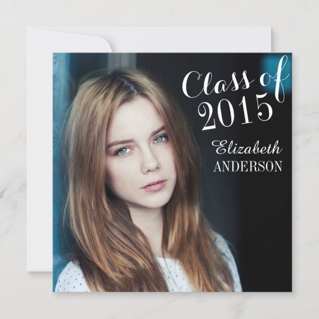 Einfache Elegant Class of 2015 Abschluss Einladung (Vorderseite)