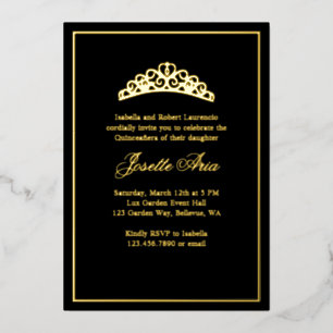 Einfache Elegant Classic Quinceanera Folieneinladung