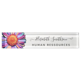 Einfache Elegant Daisy Custom Beruflich Floral Namensplakette