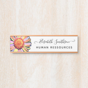 Einfache Elegant Daisy Custom Beruflich Floral Türschild