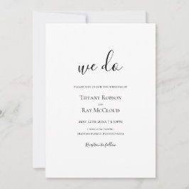 Einfache Elegant, die wir Hochzeit machen Einladung