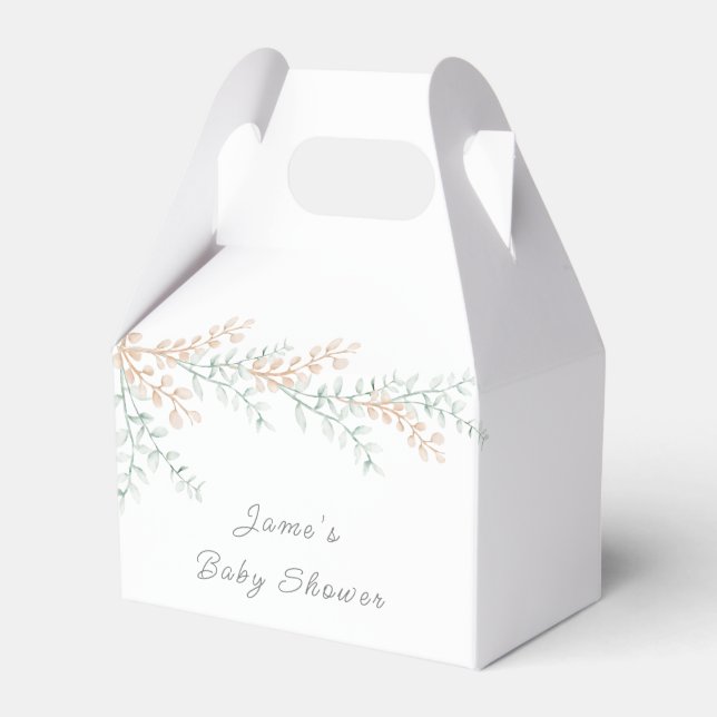 Einfache Elegant Eucalyptus Baby-Dusche Geschenkschachtel (Vorderseite)