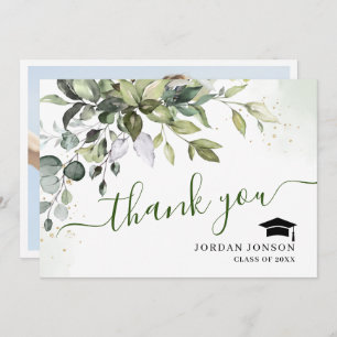 Einfache Elegant Eukalyptus Grüne Abschluss Tha Dankeskarte