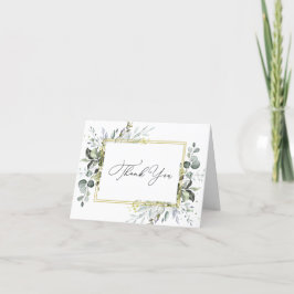 Einfache Elegant Eukalyptus Watercolor Grüne Dankeskarte