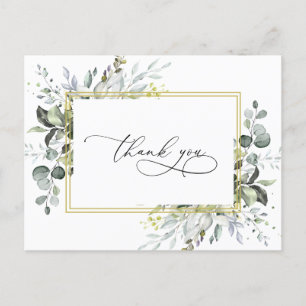 Einfache Elegant Eukalyptus Watercolor Grüne Postkarte