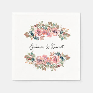Einfache Elegant Floral Wedding Napkins Serviette
