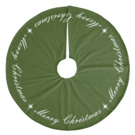 Einfache Elegant frohe Weihnachtsschrift Dark Gree Fleece Weihnachtsbaumdecke