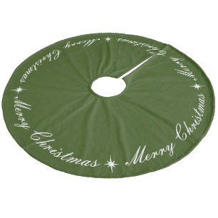 Einfache Elegant frohe Weihnachtsschrift Dark Gree Fleece Weihnachtsbaumdecke