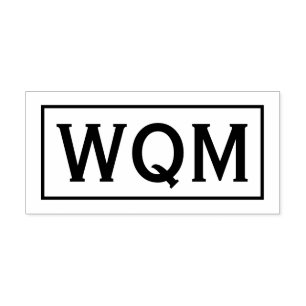 Einfache Elegant Gerahmt 3 Initial Monogram #91 Permastempel