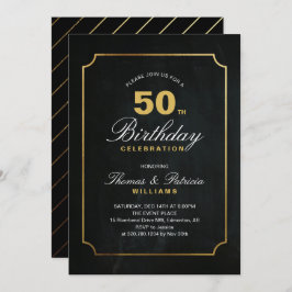 Einfache Elegant Gold 50. Geburtstag Einladung